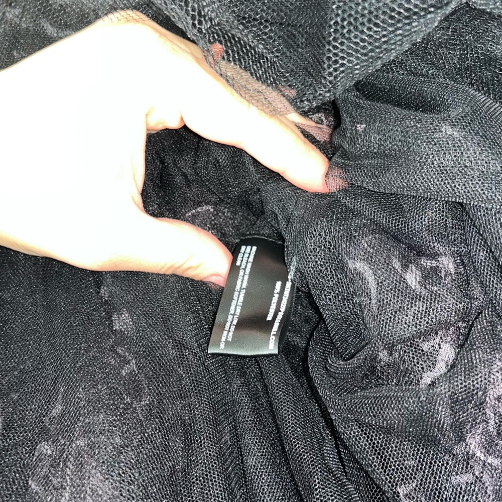 NWT Trickz n Treatz Plus Size 3x Black and White Sheer Maxi Dress With Skeletons - Picture 9 of 9